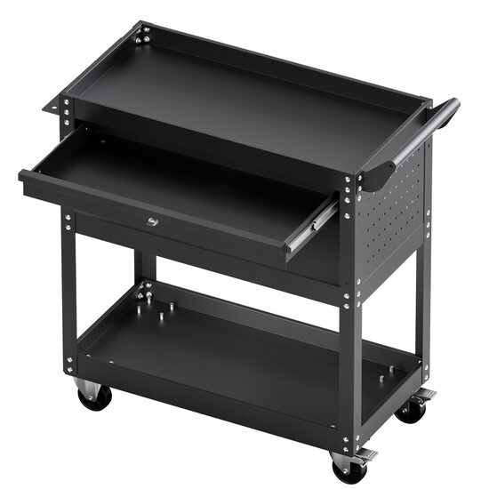 Carucior cu 4 niveluri pentru scule, Vivatechnix max 160 kg, 4 x roti, 830 x 350 x 826 mm, 1 sertar cu cheie, carlige laterale