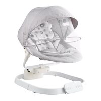 Leagan electric multifunctional pentru bebelusi, Telecomanda si Bluetooth, 3 viteze, 3 unghiuri reglabile, 10 Melodii, 2 x jucarii, Incarcare USB