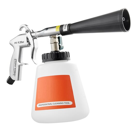 Pistol de curatare cu aer comprimat cu duza rotativa Vortex 100 ml/min, Rezervor 1 l, 6-9.2 bar, 3 x conectori, Husa si perie