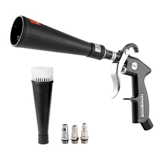 Pistol de curatare cu aer comprimat cu duza rotativa Vortex 100 ml/min, 6-9.2 bar, 3 x conectori, Perie
