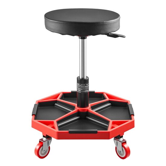 Scaun mobil service auto, 4 x roti, 4 tavi detasabile, max 180 kg, Inaltime reglabila 420-550 mm