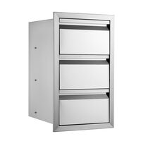 Sertare pentru bucatarie in aer liber, Otel inoxidabil, 377x646x480 mm, 3 niveluri, Incastrabile