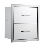 Sertare pentru bucatarie in aer liber, Otel inoxidabil, 451x514x310 mm, 2 niveluri, Incastrabile