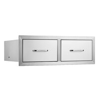 Sertar dublu pentru bucatarie in aer liber, Otel inoxidabil, 749x254x500 mm, 1 nivel, Incastrabile