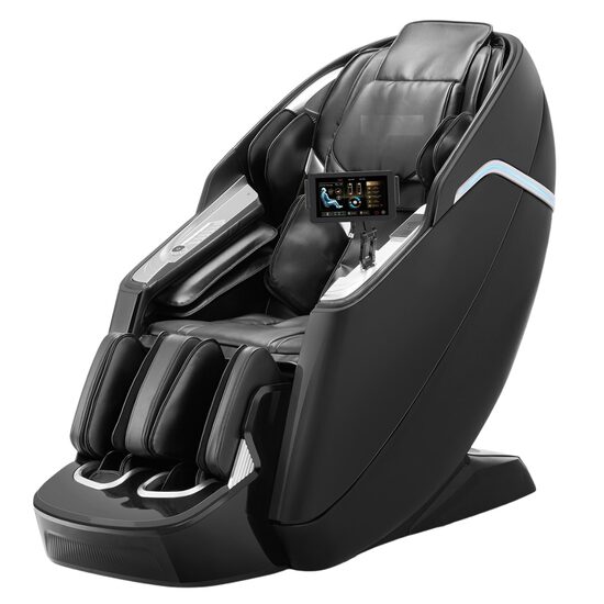 Fotoliu cu tehnologie de masaj Dual-Core 4D+3D, Incalzire, Ecran tactil, 22 de moduri automate si 5 niveluri de intensitate reglabile, 3 unghiuri de inclinare, Bluetooth, Comanda vocala