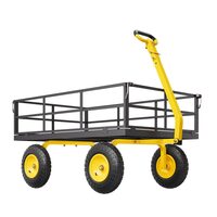 Carucior multifunctional pentru gradina, depozite, Max 540 kg, Roti 13 inch, Otel, 1100 x 750 x 310 mm