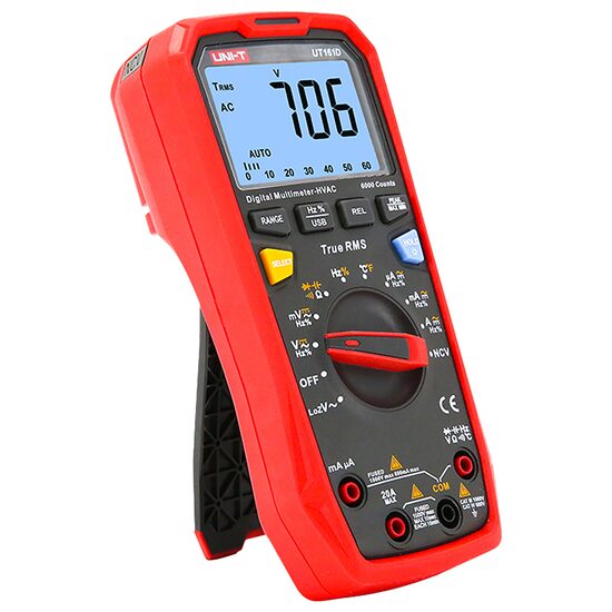Multimetru digital UT161D, masurare Tensiune si curent DC/AC, Rezistenta, testare diode si continuitate, frecventa, 20 A, 1000 V