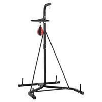 Suport pentru sac de box 2 in 1, Otel, 132x114x201 cm, Negru, max 65 kg, Inaltime reglabila 159-173 cm