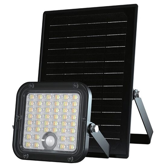 Proiector led cu incarcare solara, 10 W, Lumina Rece/Neutra, 1500 lm, IP65, 134 x 31.2 x 121 mm, Senzor de miscare
