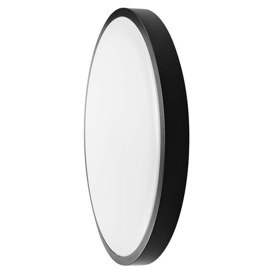 Plafoniera rotunda led, 24 W, chip Samsung, lumina rece 6500K, 2500 lm, 295 x 55 mm, Alb/Negru, IP44