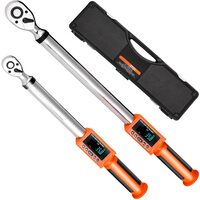 Set 2 Chei dinamometrice electronice 1/2 si 3/8 inch, Crom-Vanadiu, Afisaj Led, 72 dinti, precizie 2%, Cutie transport