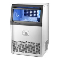 Masina pentru cuburi de gheata, Functie Auto-Curatare, 40 kg/zi, Capacitate 15.6 kg, Inox, Afisaj Led, 60 dB, 480 x 420 x 770 mm, 50 tavi, Pompa drenaj