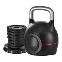 Gantera Kettlebell cu reglarea greutatii 7 niveluri (2, 5, 8, 11, 14, 17, 20 kg), ABS si aluminiu turnat sub presiune