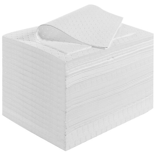 Set 100 paduri ultra absorbante pentru ulei, max 40 l, dimensiune 380x500x3.5 mm