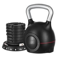 Gantera Kettlebell cu reglarea greutatii 7 niveluri (1,5, 3, 4,5, 6, 7,5, 9, 10 kg), ABS si aluminiu turnat sub presiune