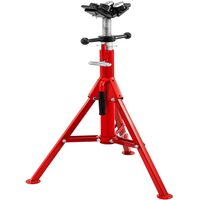 Suport pentru tevi cu cap in V cu 4 role, Portabil, Inaltime reglabila 71-131 cm, capacitate 680 kg