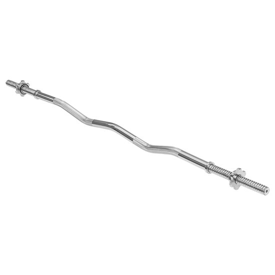 Bara filetata usor indoita pentru greutati, Reglabila, Cromata, Lungime 120 cm, max 170 kg, 2 x piulite