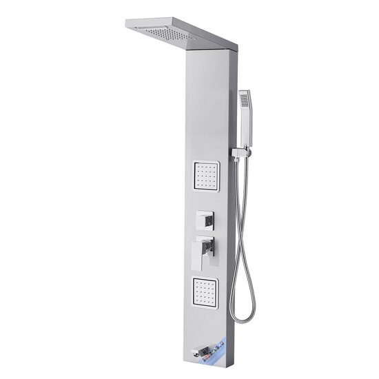 Panou dus, Otel inoxidabil, Jet masaj, 5 in 1, dimensiune 1345 x 200 x 460 mm