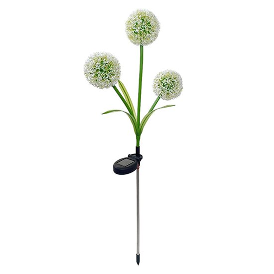 Decoratiune solara cu led, Inox/ABS/PVC, 5 lm, Lumina calda 3000K, IP44, Inaltime 75 cm