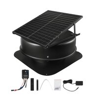 Ventilator mansarda cu alimentare retea/solara, 50 W, Diametru 305 mm, Aluminiu, Telecomanda, Control inteligent al temperaturii si umiditatii