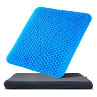 Perna ortopedica cu gel racoritor, Suport ergonomic, 430 x 465 x 35 mm, Negru, Husa detasabila
