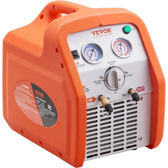 Aparat de recuperare a agentului frigorific R134A, R22, R12, R410A, R404A, R502, R1234YF, R32, 1 CP, 38.6 Bar, 1750 rpm