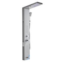 Panou dus cu hidromasaj, Inox Argintiu, 5in1, Led, 1345 x 200 x 460 mm, lumina Led
