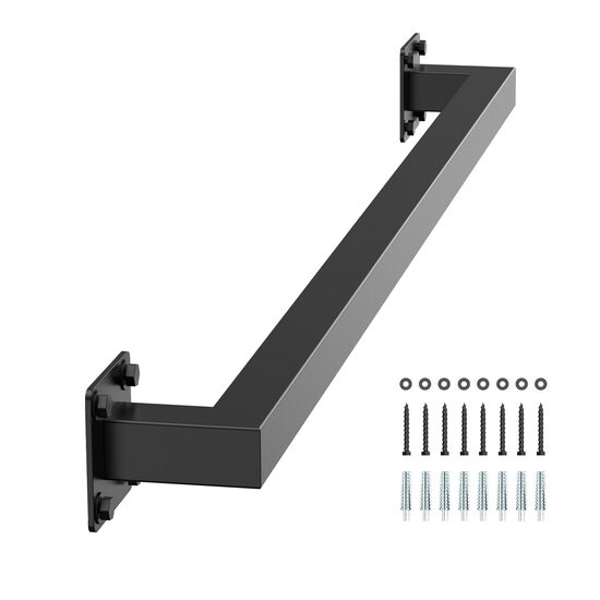 Mana curenta pentru scari, otel, Vivatechnix Negru Mat, lungime 910 mm, Teava patrata 30x30 mm, Negru
