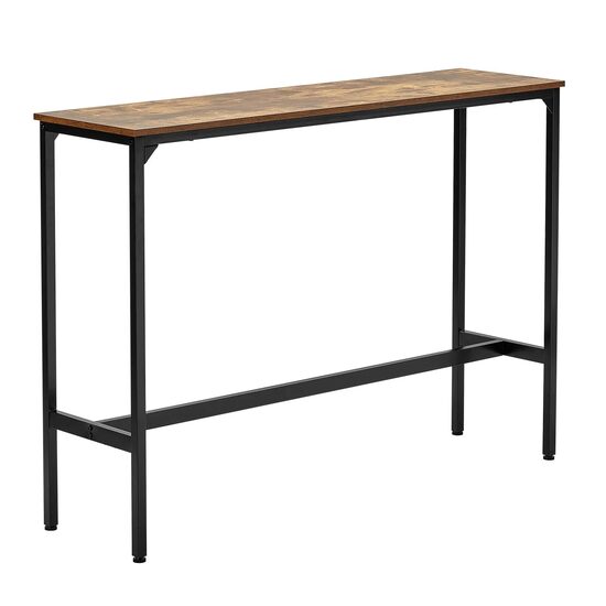 Masa de bar/pub Vivatechnix Vintage, Lemn/Otel, 140 x 100 x 38 cm, Maro, picioare ajustabile