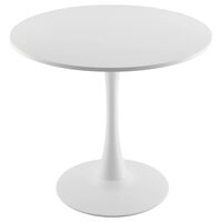 Masa rotunda de bucatarie Vivatechnix MDF/Otel, 800x800x725 mm, Alb, 2-4 persoane