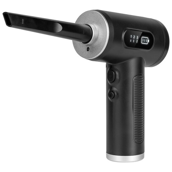 Suflanta aer pentru Indepartare praf si Aspirare PC, Par de animale, Tastatura, Canapea, Lanterna LED, Afisaj LED, Negru, Acumulator