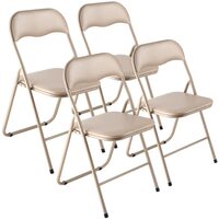 Set 4 scaune pliabile, Pliabile, Maro, max 158 kg, 44x43.5x78 cm