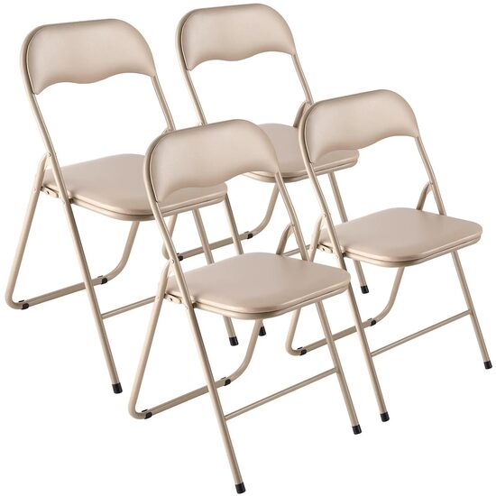Set 4 scaune pliabile, Pliabile, Maro, max 158 kg, 44x43.5x78 cm