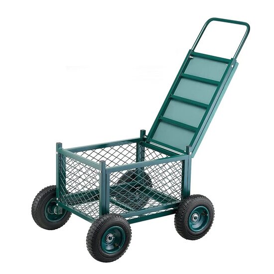Carucior multifunctional pentru gradina cu sezut, 760×520×440 mm, Capacitate 181 kg, Otel, Roti gonflabile 