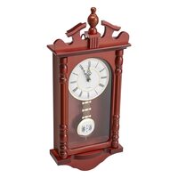Ceas retro cu pendul, de perete, Lemn pin, Mecanism Quartz, 600 x 260 x 95 mm, Maro