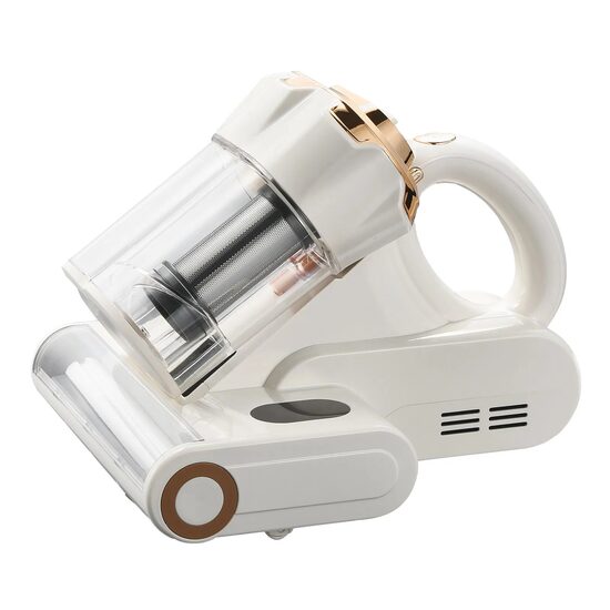 Aspirator pentru saltele antiacarieni, Filtru Hepa, Functie incalzire, 550 W, Capacitate 650 ml, Afisaj inteligent Led, Alb/Auriu
