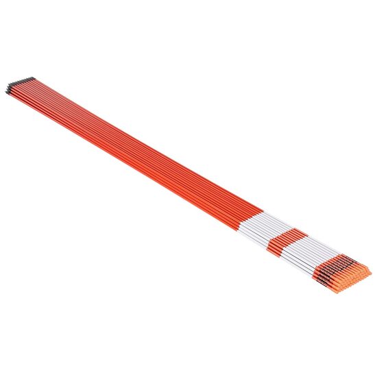 Set 100 tarusi marcaj pentru sosea, Reflectorizant, Inaltime 183 cm, fibra de sticla, Varf otel, Burghiu inclus