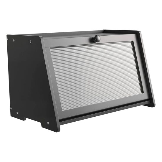 Cutie trapezoidala pentru paine, 420x250x260 mm, Lemn bambus, Negru
