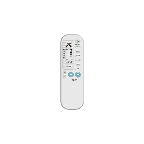 Telecomanda universala aparate aer conditionat, afisaj iluminat, functiile MODE, FAN, SWING, DIR, Functie hotel cu blocare a temperaturii si vitezei
