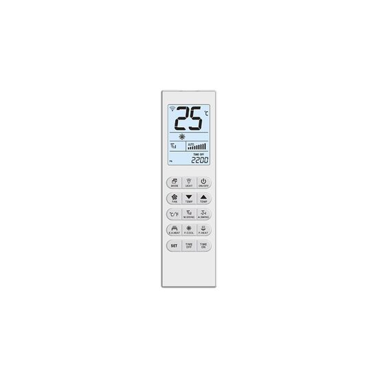 Telecomanda universala aparate de aer conditionat, cu afisaj iluminat, functiile MODE, FAN, SWING, DIR, Functie hotel cu blocare a temperaturii si vitezei