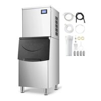Masina profesionala pentru cuburi de gheata, Inox, Productie 170 kg/zi, Cuva depozitare 120 kg