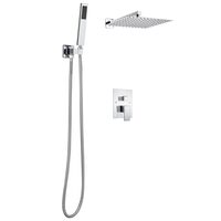Set de dus, Montaj incastrat, Inox, Argintiu, Cap dus patrat 30 cm, 555 x 300 x 70 mm