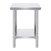 Masa de lucru Inox, pentru preparare alimente, 600x600x800 mm, 1 x rafturi