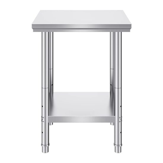 Masa de lucru Inox, pentru preparare alimente, 600x600x800 mm, 1 x rafturi