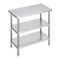 Masa de lucru Inox, pentru preparare alimente, 457x914x864 mm, 2 x rafturi