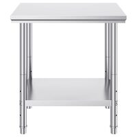 Masa de lucru Inox, pentru preparare alimente, 600x760x800 mm, 1 x rafturi