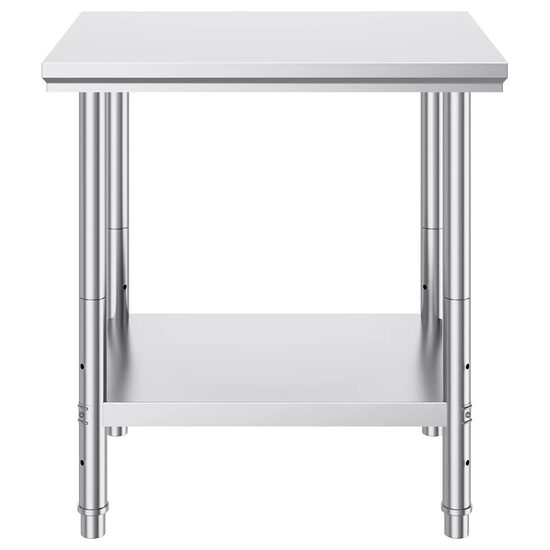 Masa de lucru Inox, pentru preparare alimente, 600x760x800 mm, 1 x rafturi