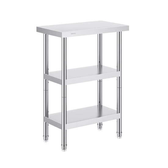 Masa de lucru Inox, pentru preparare alimente, 356x610x864 mm, 2 x rafturi