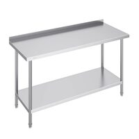 Masa de lucru Inox, pentru preparare alimente, 610x1524x914 mm, 1 x rafturi