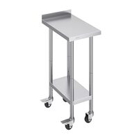 Masa de lucru Inox, pentru preparare alimente, 610x381x1006 mm, 1 x rafturi, 4 x roti